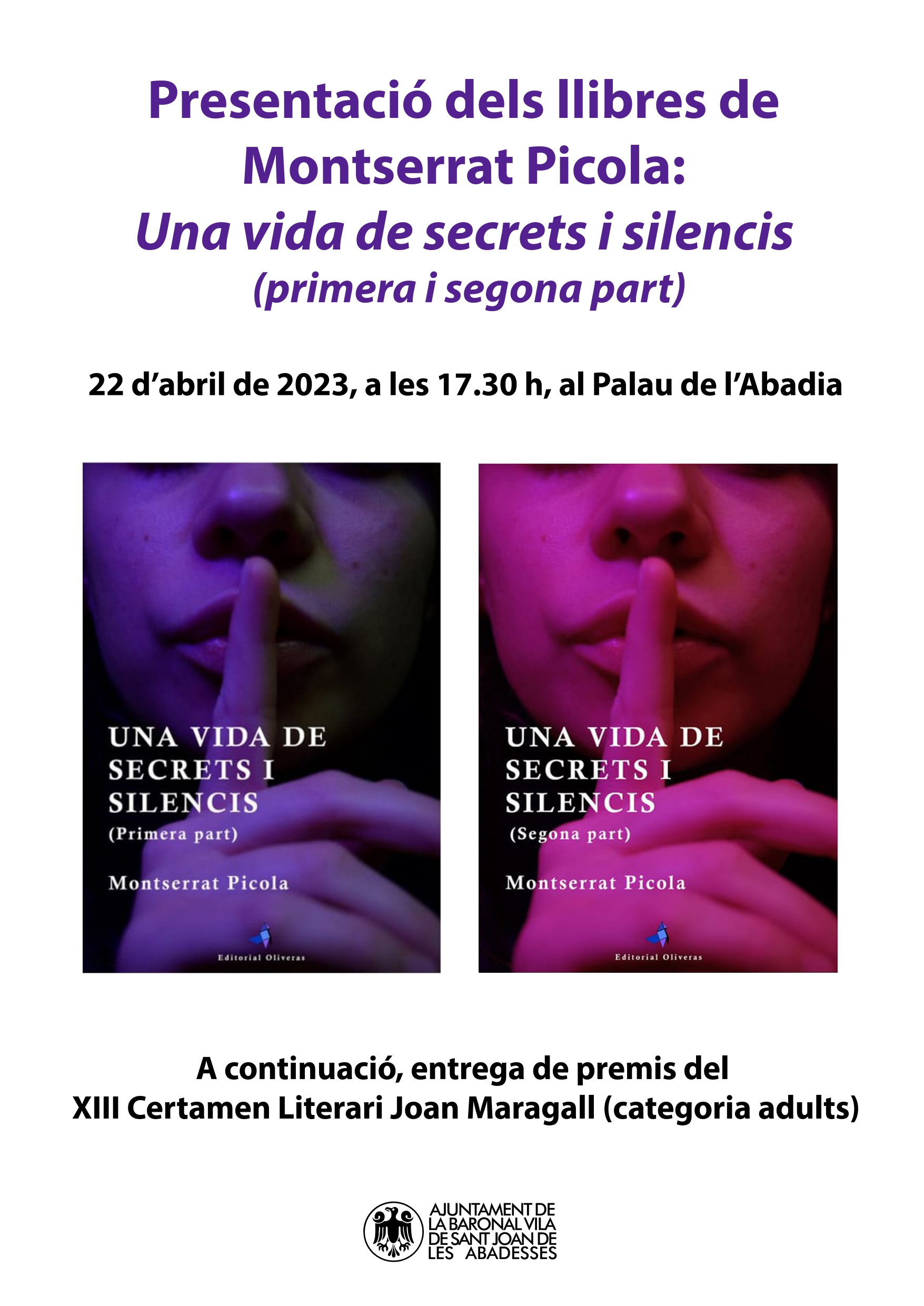Cartell presentacio llibres Montserrat Picola