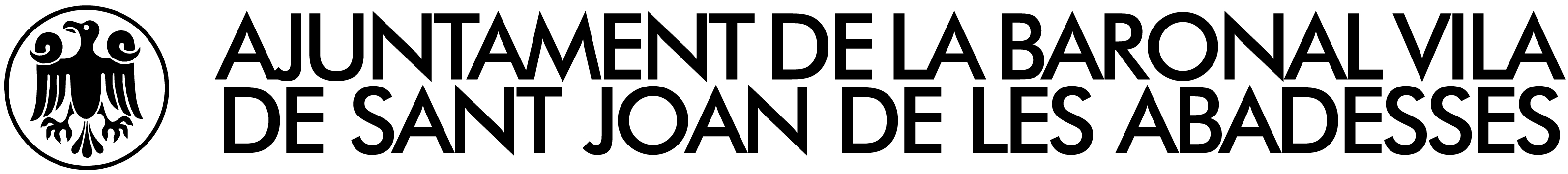 Logotip allargat B/N. Ajuntament de la Baronal Vila de Sant Joan de les Abadesses